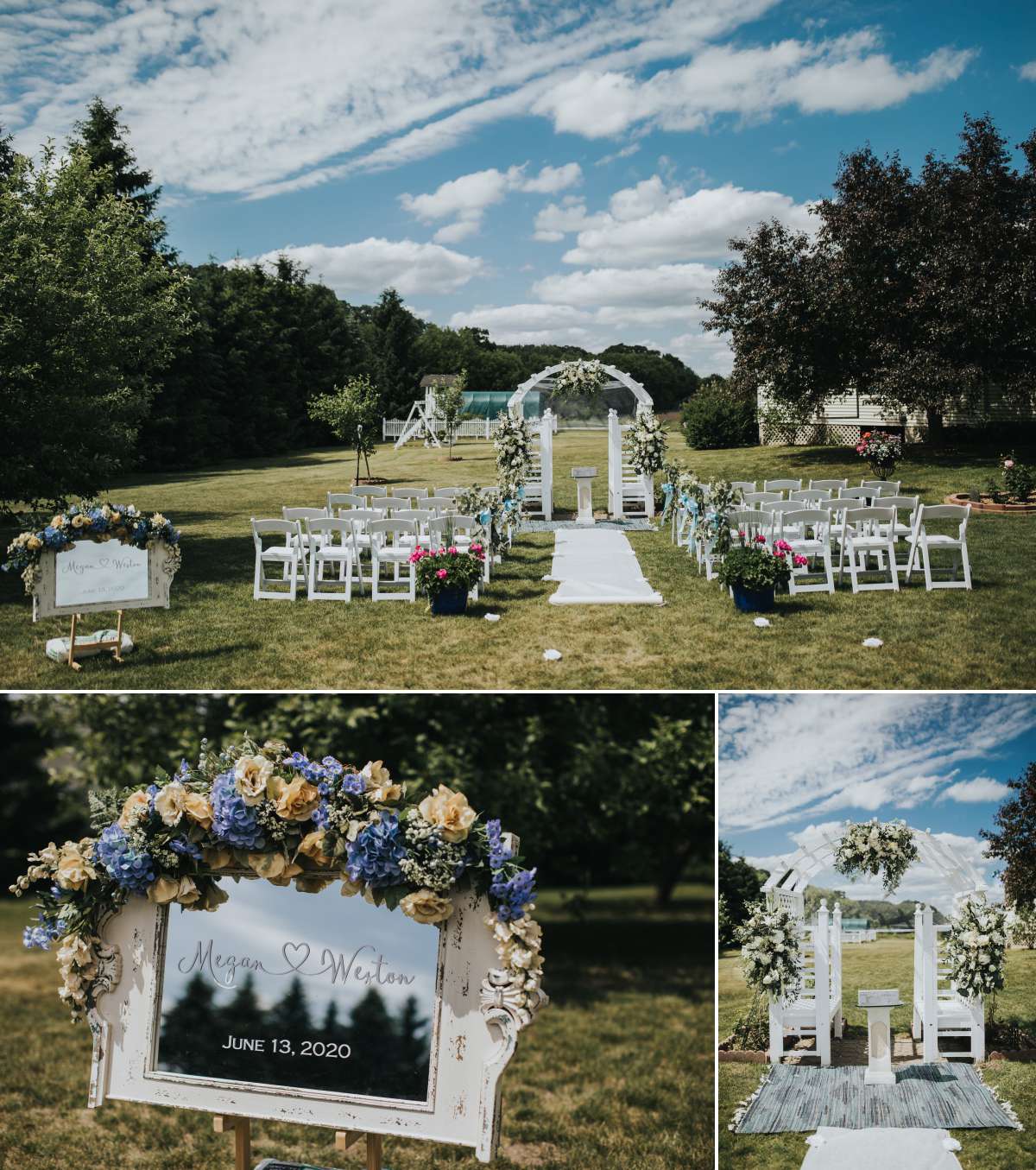 Outdoor wedding ceremony in Minnesota