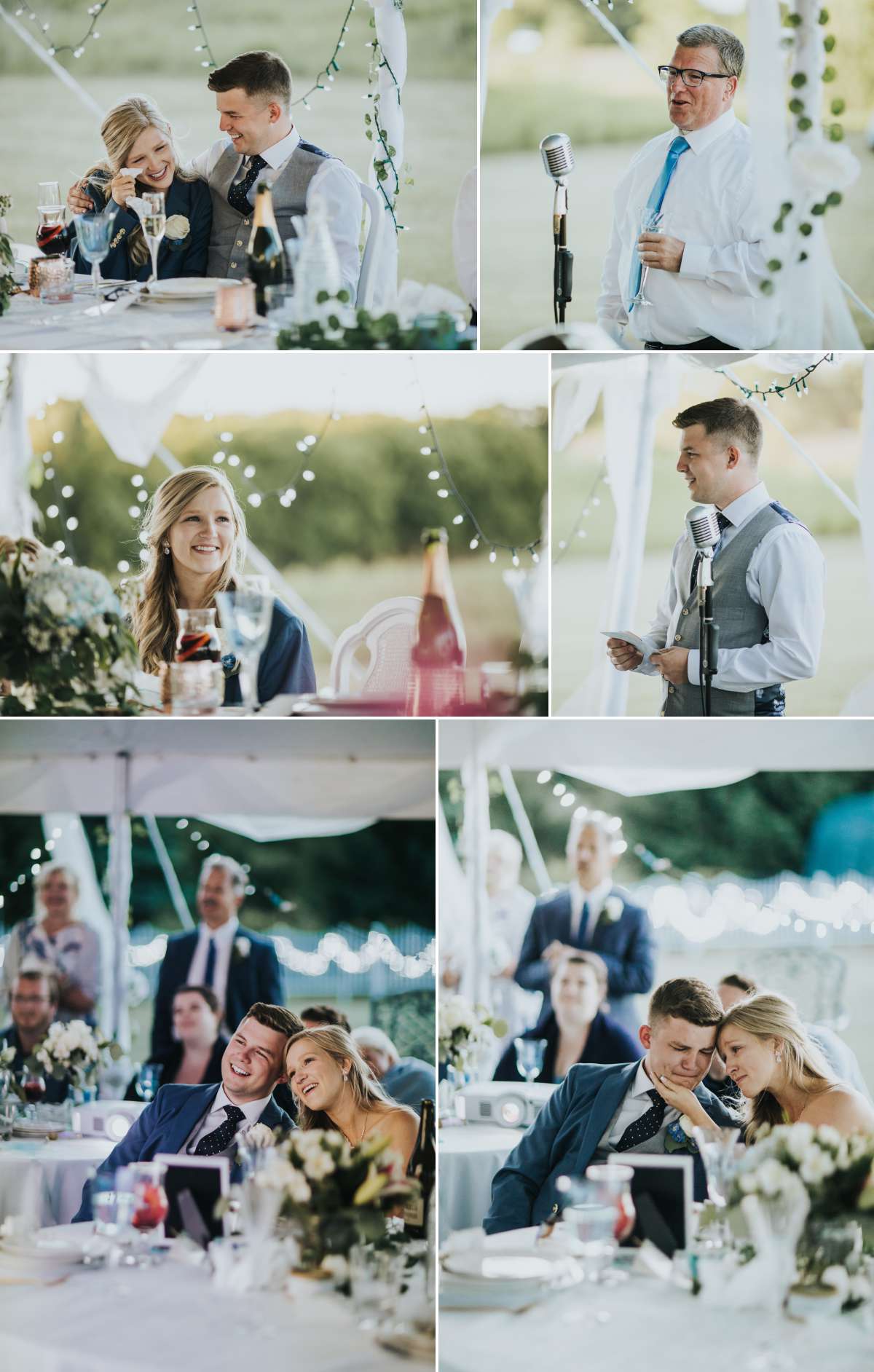 Toasts at backyard wedding