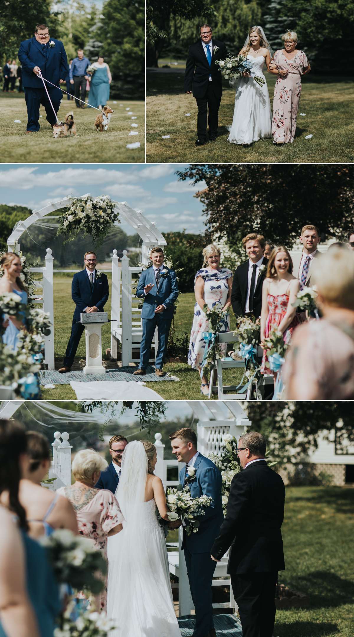 Backyard wedding ceremony in Minnesota