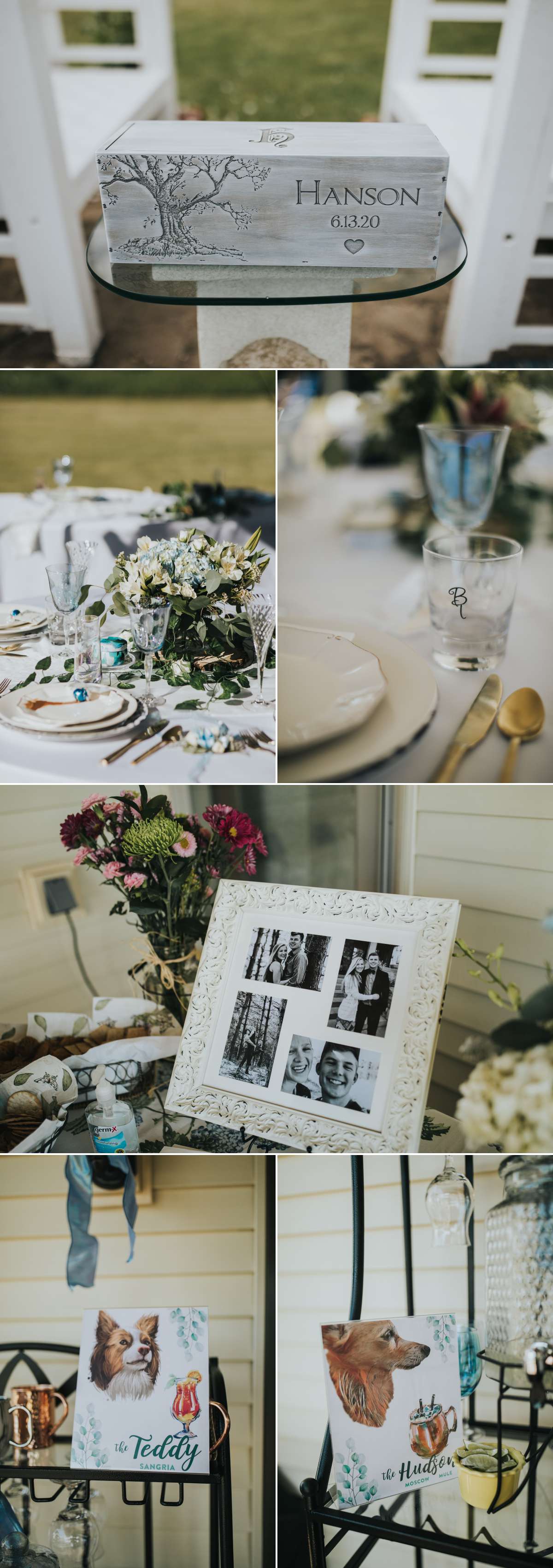 Details of backyard wedding reception