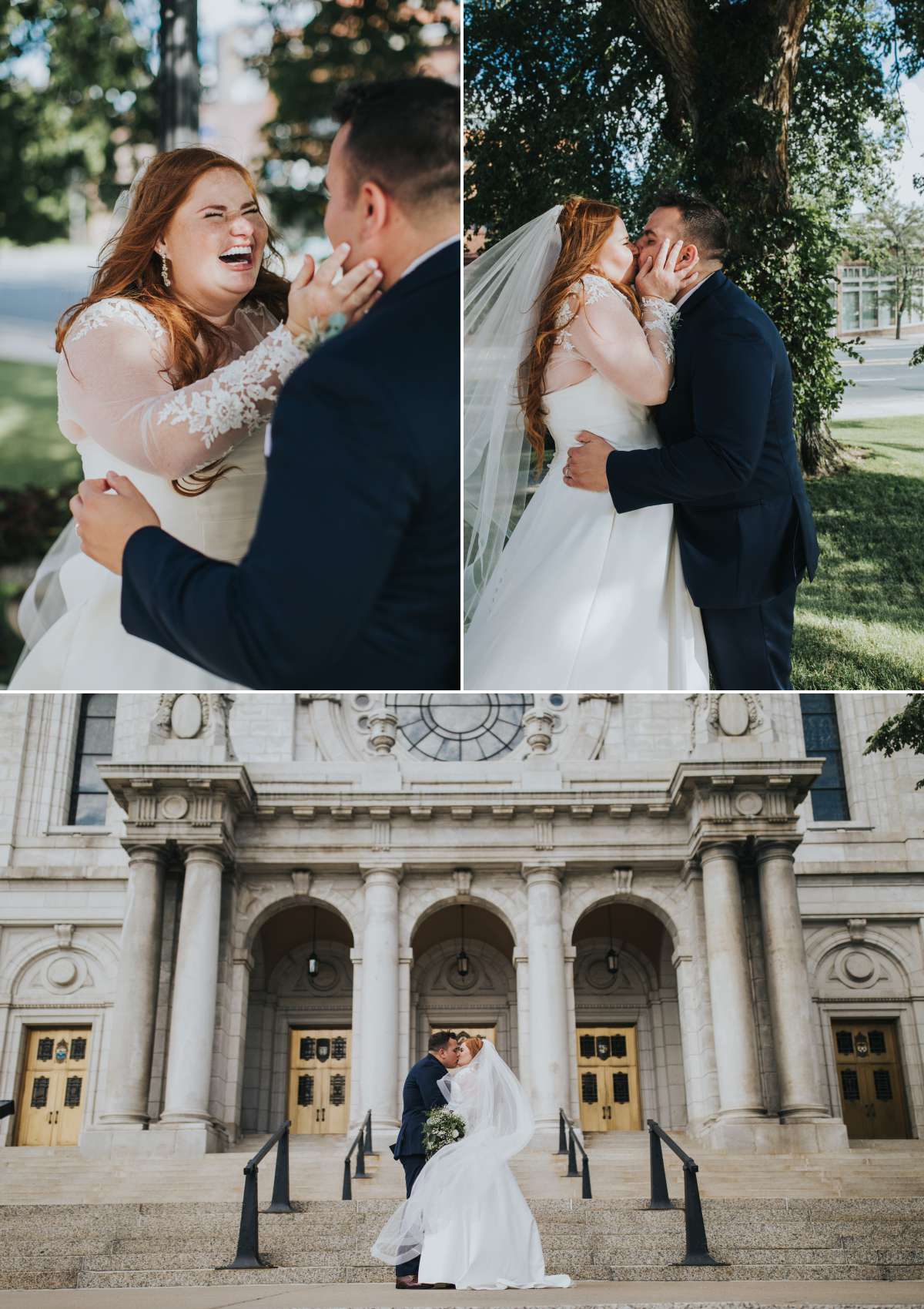 Groom and Bride ecstatic after wedding ceremony 